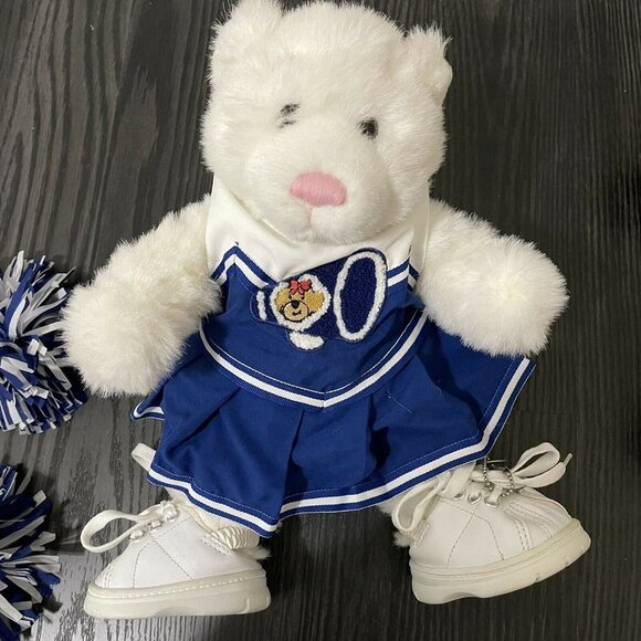 Build A Bear Talking Cheerleader Blue White Pompoms Megaphone Sketchers Plush - Picture 5 of 10